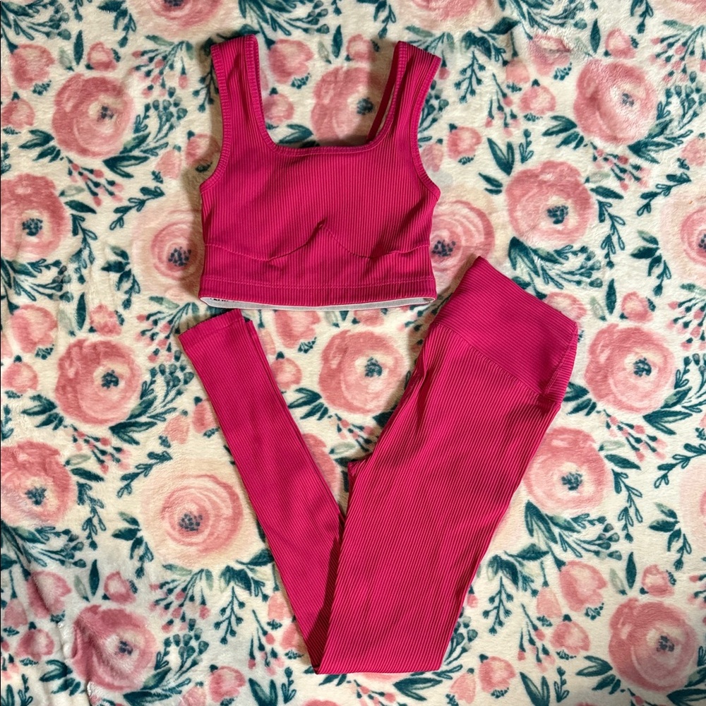 Year of Ours Vibrant Pink workout Set